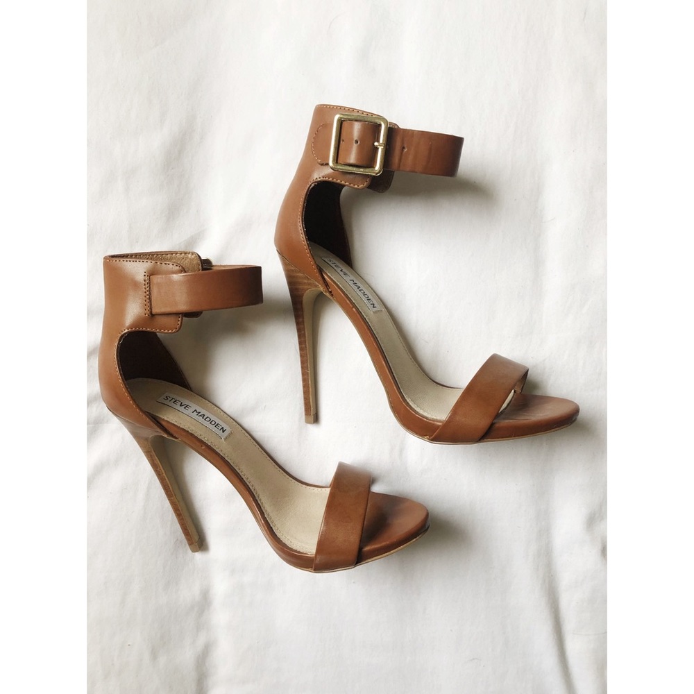 (Worn Once) Steve Madden Tan Leather Heels